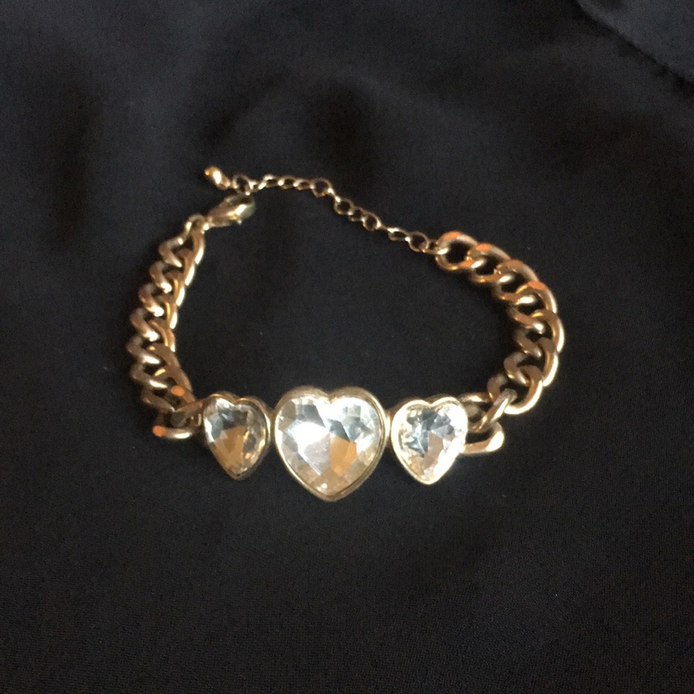 Gold & rhinestone chain bracelet